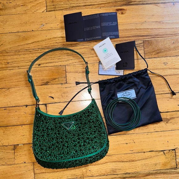 Prada mini satin cleo with crystals NWT - Picture 7 of 9